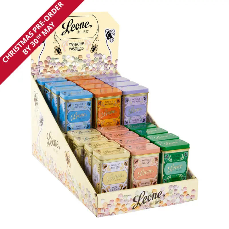 Italian Pastille Small Display case in Artisanal Packaging