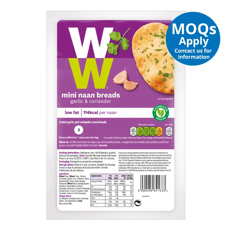 WW GARLIC CORIANDER MINI NAAN BREAD 4 PACK