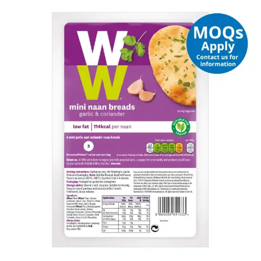 WW GARLIC CORIANDER MINI NAAN BREAD 4 PACK
